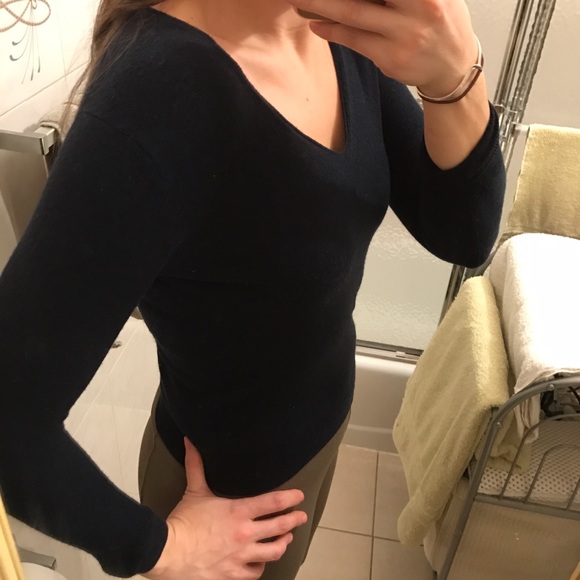 J.Crew Merino V-Neck - Navy - Picture 2 of 6